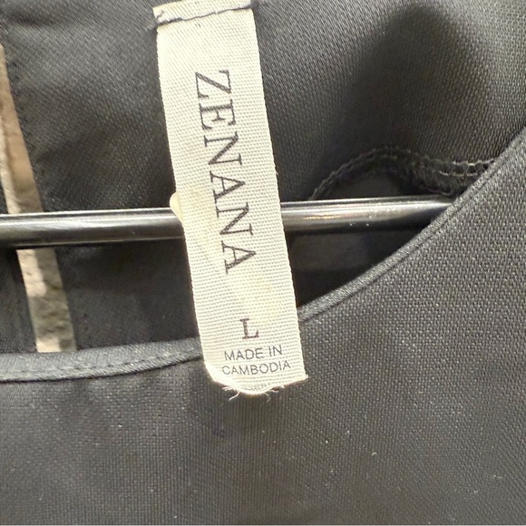 Zenana Blouse Size L Black Long Puff Sleeve Ruffle Peplum Blouse - Picture 4 of 8